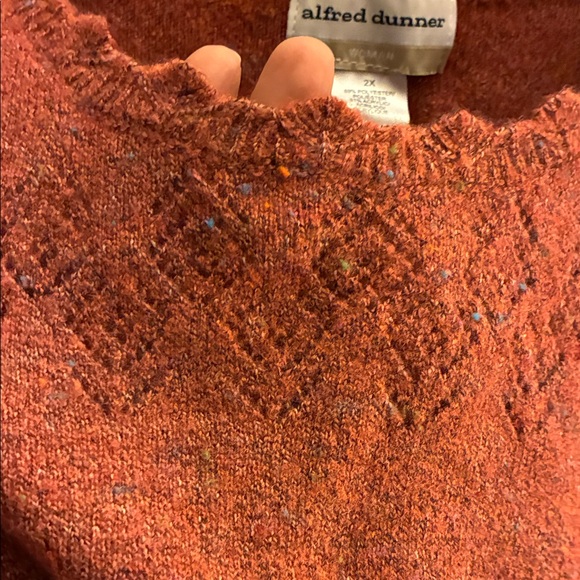 Alfred Dunner Textured Knit Top in Warm Orange - Picture 4 of 5